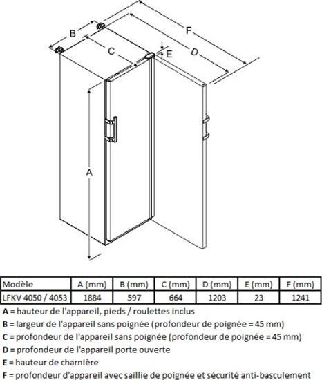 Liebherr LFKV 4050 – schéma technique et dimensions